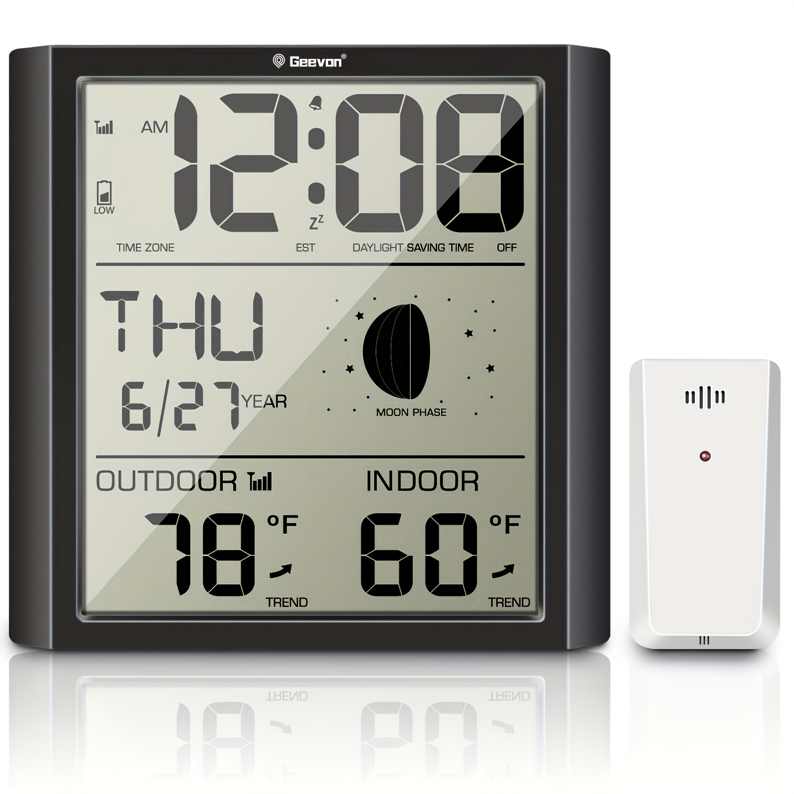 GEEVON 228646 Geevon Indoor Outdoor Thermometer Wireless with 3 Remote  Sensors, Digital Hygrometer Indoor Thermometer, Temperature Humidity Mo