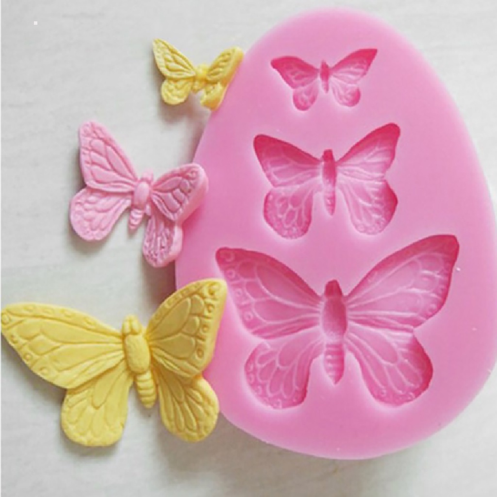 Stouge 2 Pcs Silicone Butterfly Mold Fondant Candy Molds Butterfly Shape  Chocolate Mold Cake Baking Molds Non-Stick Polymer Clay Molds for Homemade