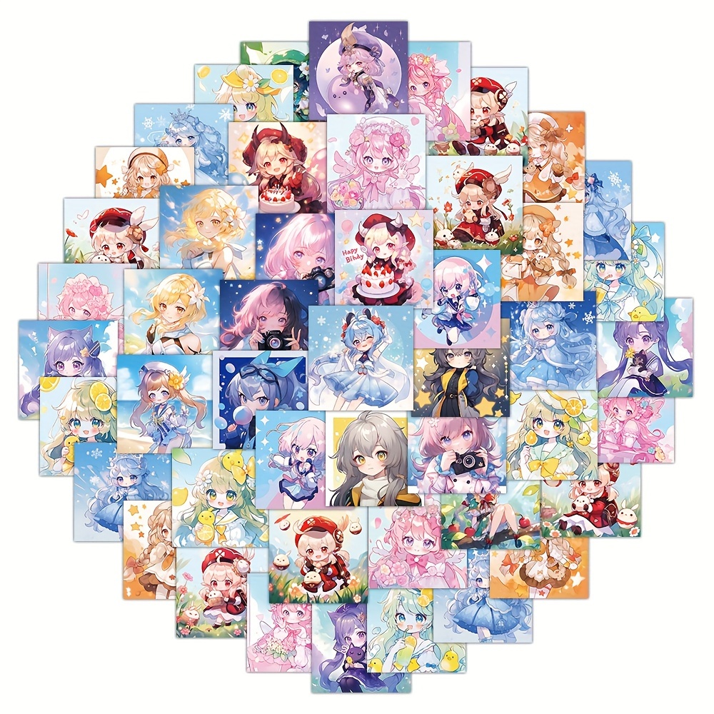 50/100pcs Cute Genshin Impact Stickers, Anime Gaming Sticker