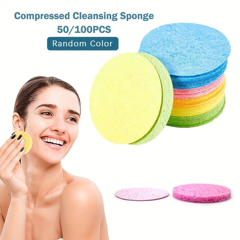 36PCS Washable Portable Small Sponges Makeup Sponges Yellow Round Sponge