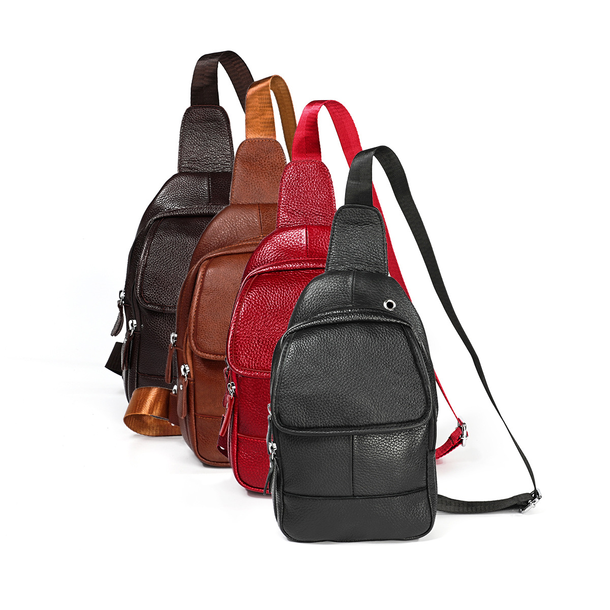 Personalized Genuine Leather Sling Bag, Men's Chest Bag, Vintage Shoulder  Bag, Travel Bag Daypack Crossbody Bag, Cycling Front Bag Backpack 