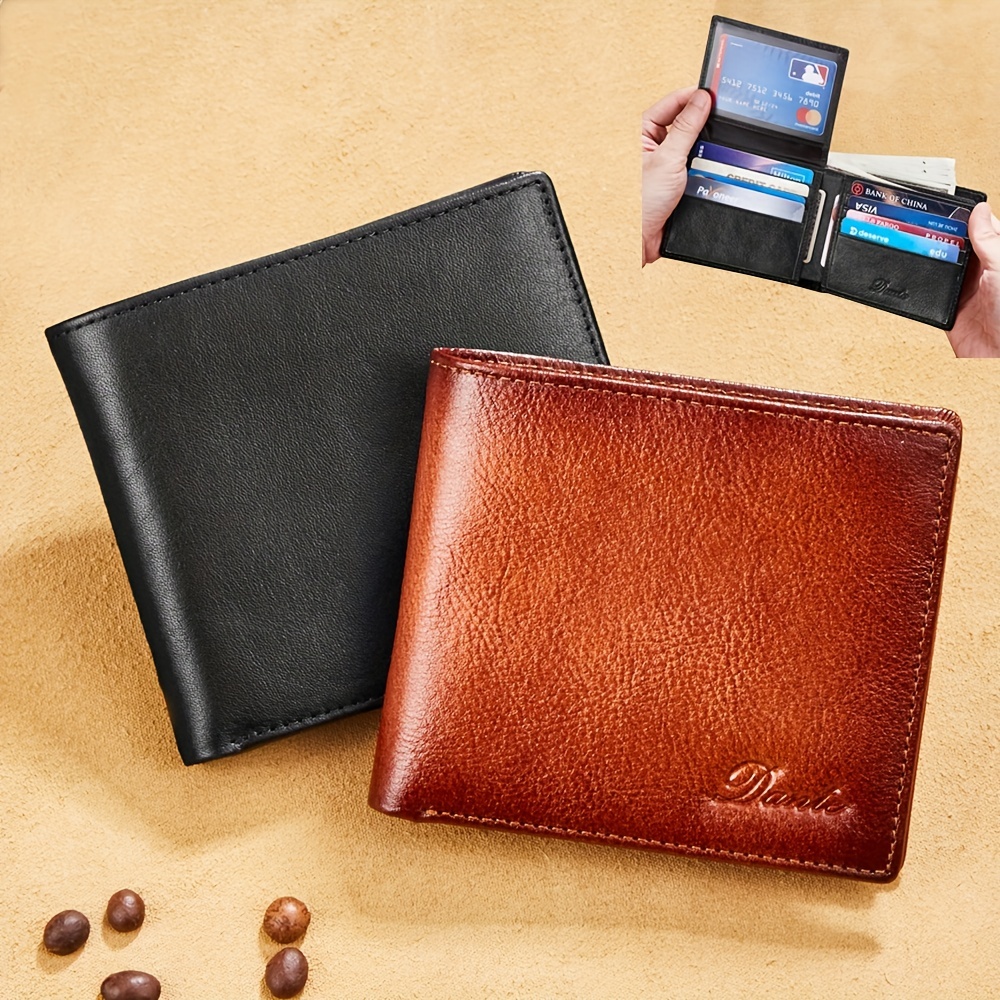 Men's Genuine Leather Card Holder, First Layer Cowhide Multi-card Credit  Bank Card Holder - Temu