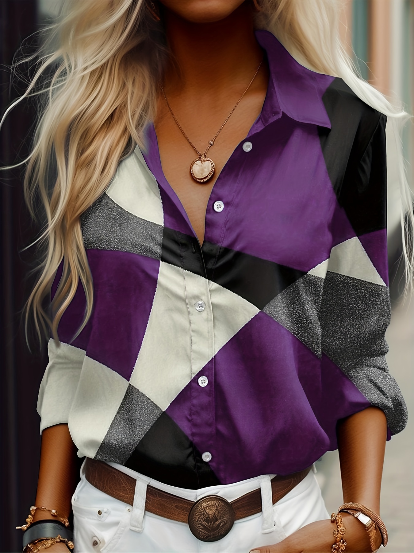 Purple Blouses Women - Temu