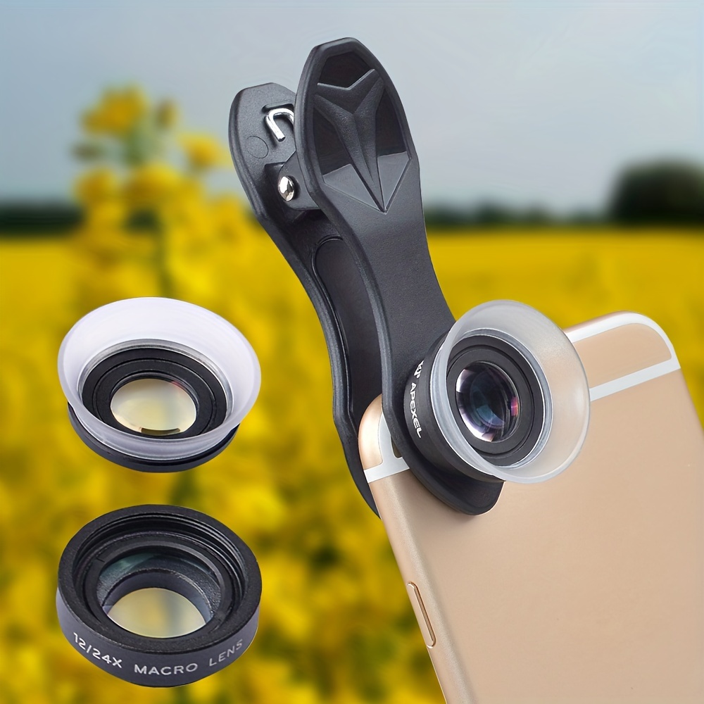 Apexel Lente profesional de fotografía macro para lente dual/lente única  iPhone, píxel, Samsung Galaxy Smartphones