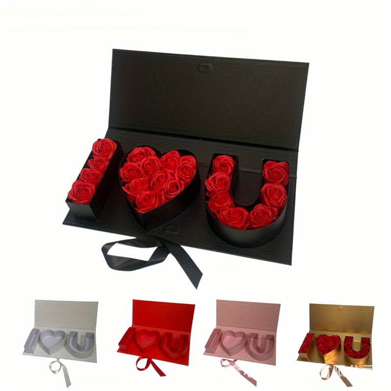 Scatola regalo magnetica di San Valentino personalizzata rossa e