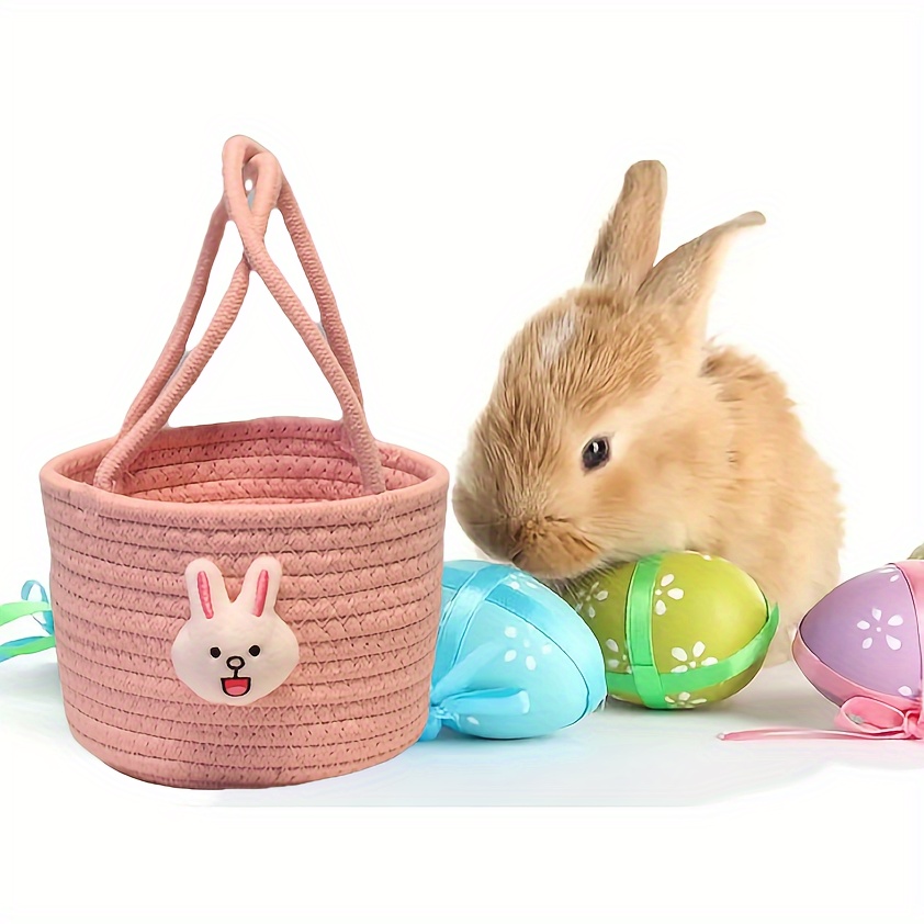 1pc, Easter Basket Rabbit Candy Bag Plush Soft Sticky Sticky