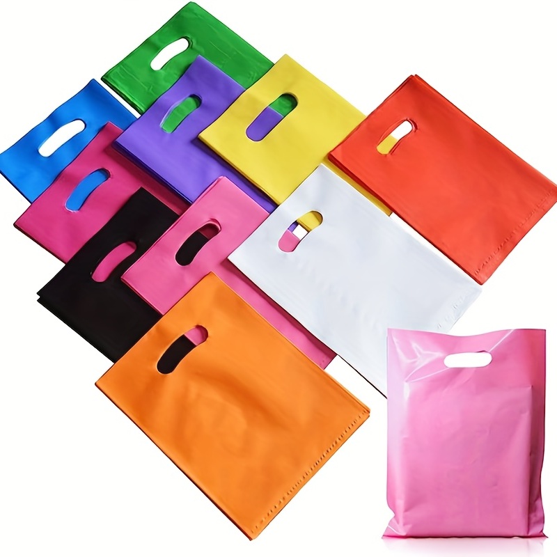 Red Clear Shopping Bag Plastic Disposable Bags Trash Garbage - Temu