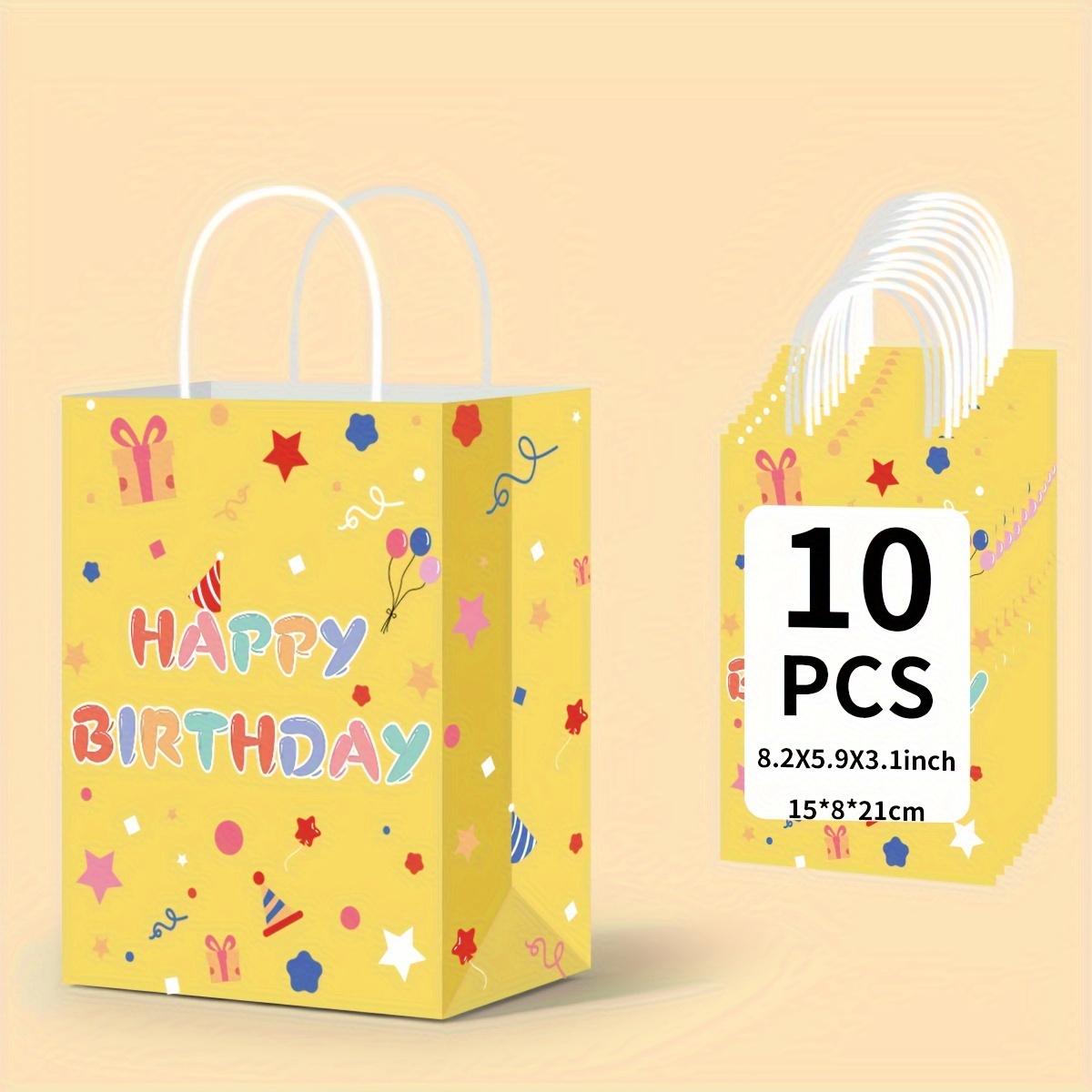 DISCOUNT PROMOS Bolsas de regalo pequeñas, paquete de 10, bolsa de tela  reutilizable para recuerdos de boda, ferias comerciales, color amarillo