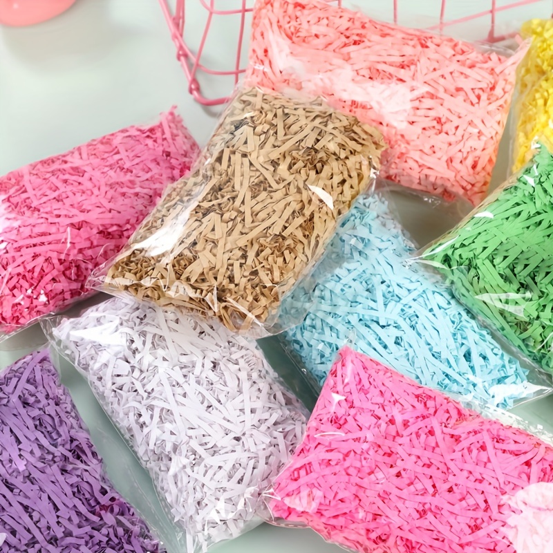 50g/100g Basket Grass Crinkle Cut Tissue Paper Craft Shred Confetti Filler  Easter Gift White Black Pink Red Blue Green Purple - AliExpress