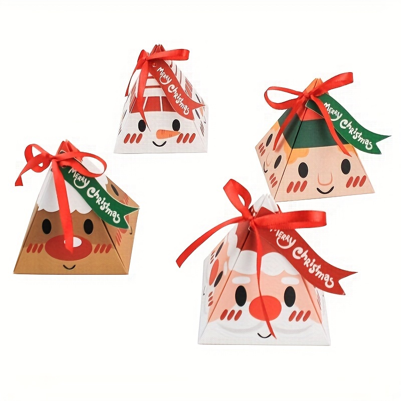 3Pcs Christmas Stackable Gift Boxes Set with Lids,Xmas Nesting Box for Gift  Wrapping Party Decor,Christmas Decorative Stacking Boxes