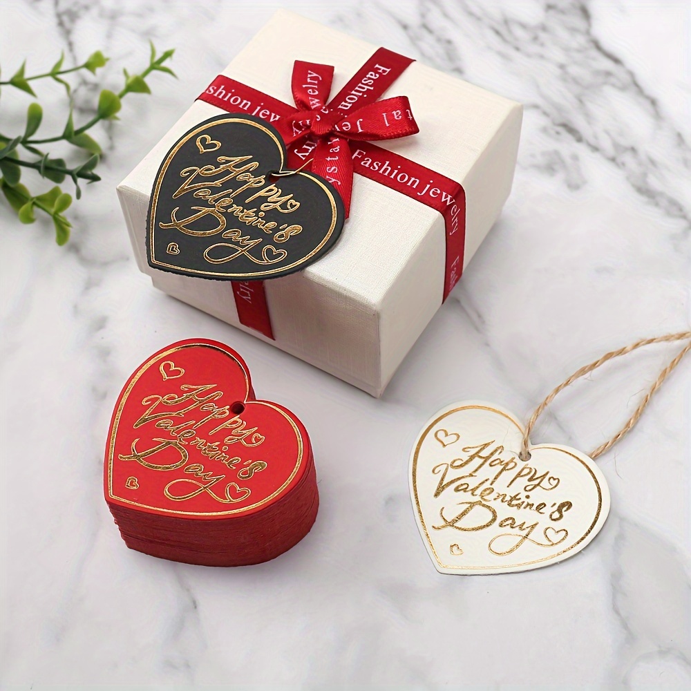 Pegatinas de regalo del día de San Valentín: Feliz día de San Valentín rojo  - 40 pegatinas circulares