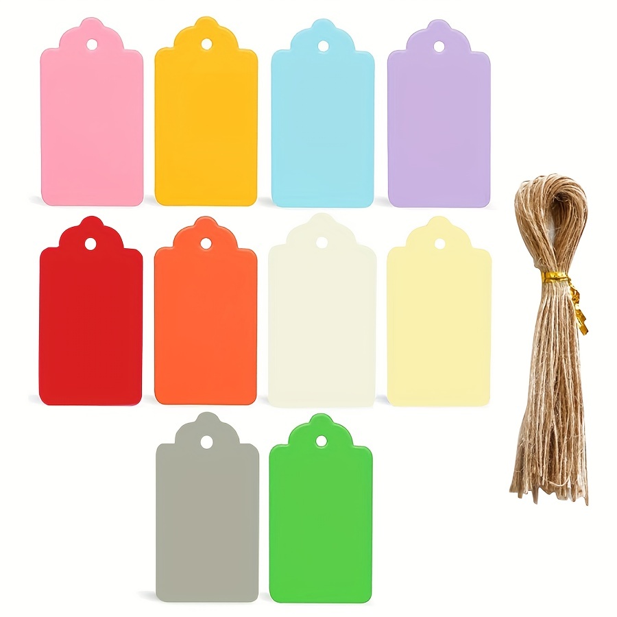 300PCS White Paper Tags, Gift Tags with String Price Tags