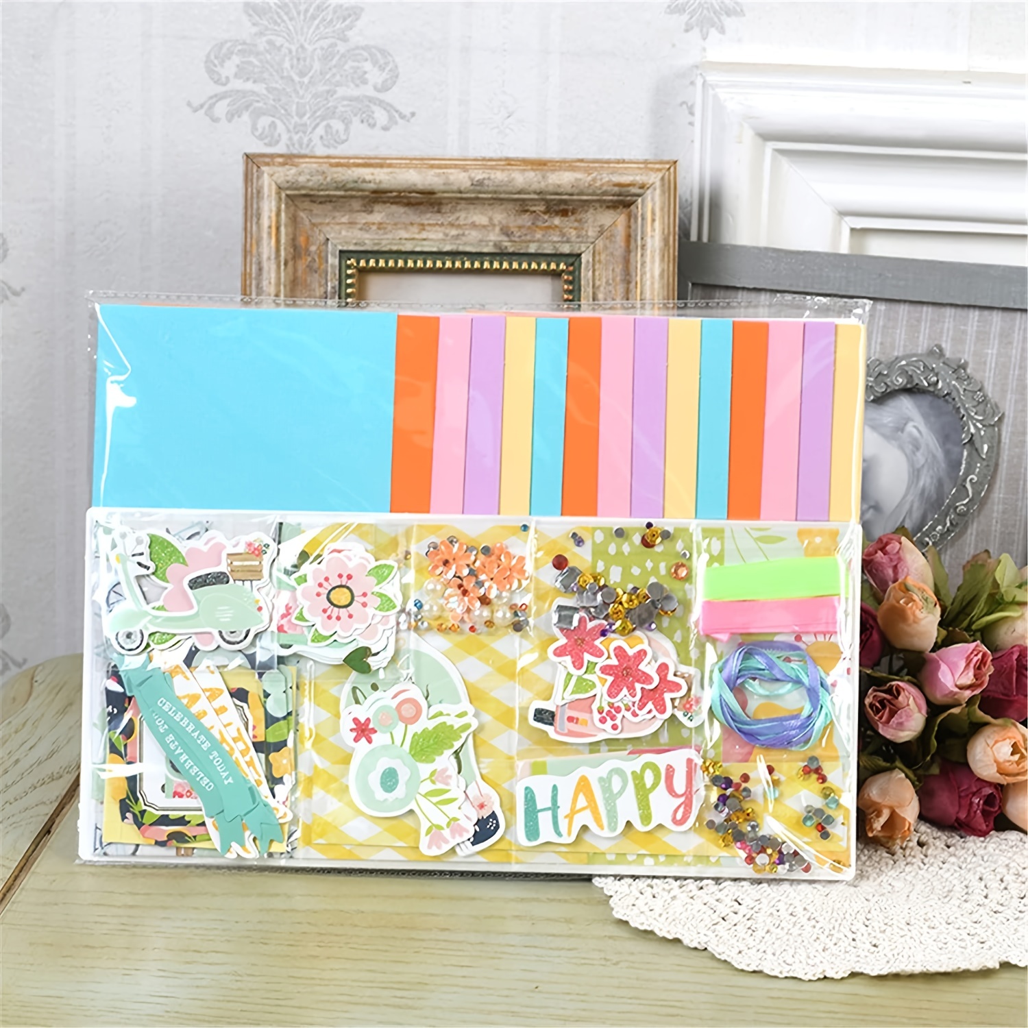 Striped Colored Card Paper Card Making Material Cute Style - Temu