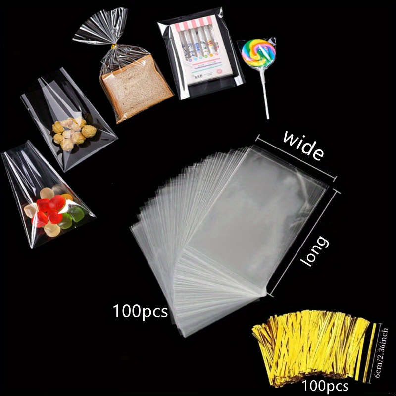 20PCS Cellophane Bags Clear Plastic Cello Bags 4x5- 1.4 mils Thick OPP  Treat Bags for Gift Wrapping Packaging