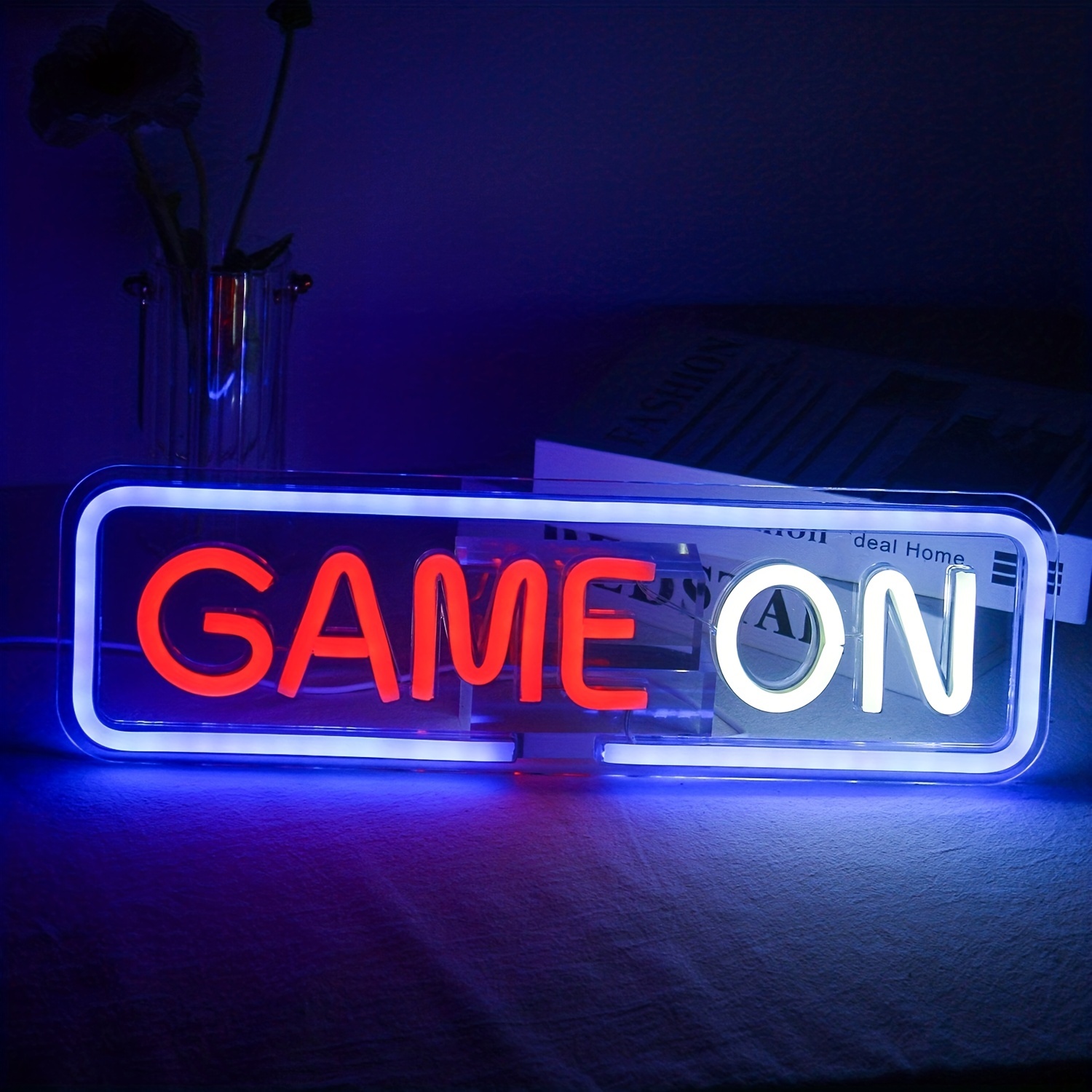 Juego de luces de neón en forma de gamepad Signos de neón para decoración  de pared PlayStation Lights Game Controller LED Neon Sign for Gaming Room  Man Cueva Party Decoración : 