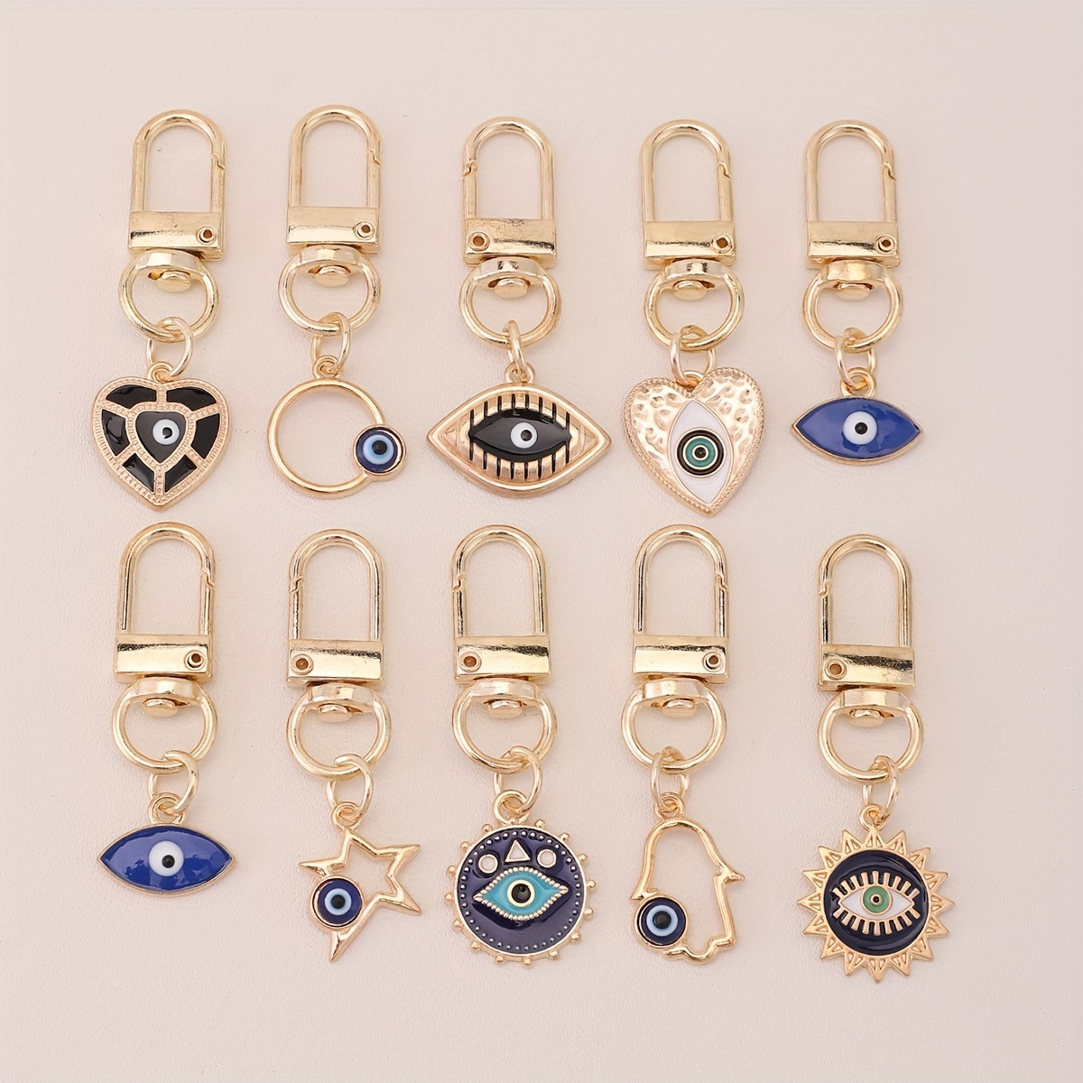 Rainbow Heart Evil Eye Keychain Key Ring For Friend Lovers - Temu