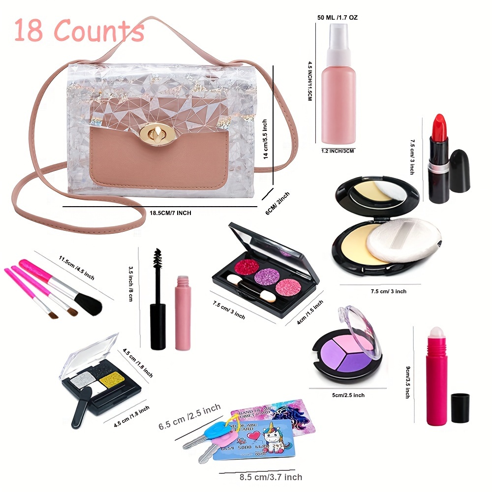 Kids Makeup Kit for Girls, Real Washable Makeup Set for Girls, Makeup for  Kids, Girl Toys Princess Play Makeup Kit, Children Makeup Kit with Cosmetic