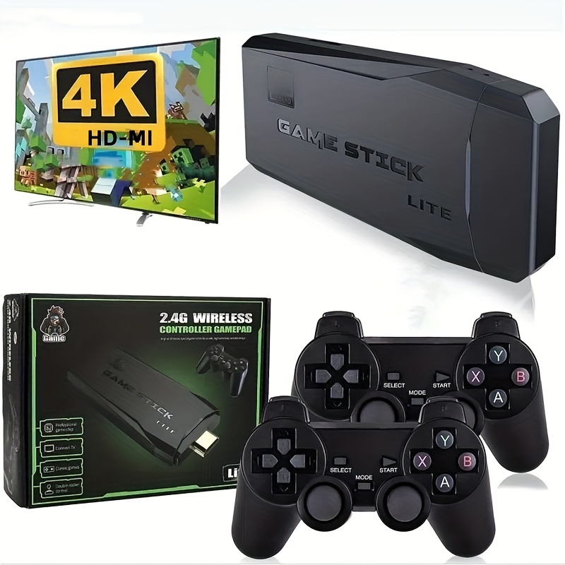 Game Stick Console Video Game 32G Lite 4K HD Console Built-in 10000 Games  Christmas Gift Retro Game Console Wireless Controller