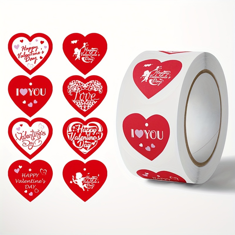 250 Pcs Valentine's Day Stickers Aesthetic - Valentines Red Heart Love  Stickers for Scrapbooking Decals - Balloon Stickers Water Bottles Laptop