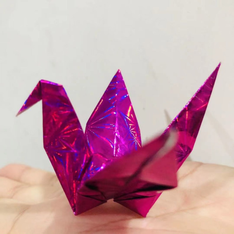 Free Shipping 7 Large Origami Cranes in Japanese Cherry Blossom sakura  Pattern Origami Paper for Weddings, Happiness, Good Luck & Health 