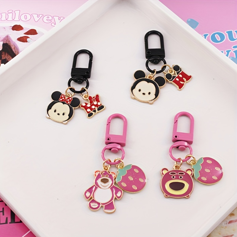 LLavero de Minnie de Disney, juguetes de figuras de Anime, Mickey Mouse,  Stitch, llavero para llaves de coche, bolsa de pareja, regalo colgante,  accesorios de llavero - AliExpress