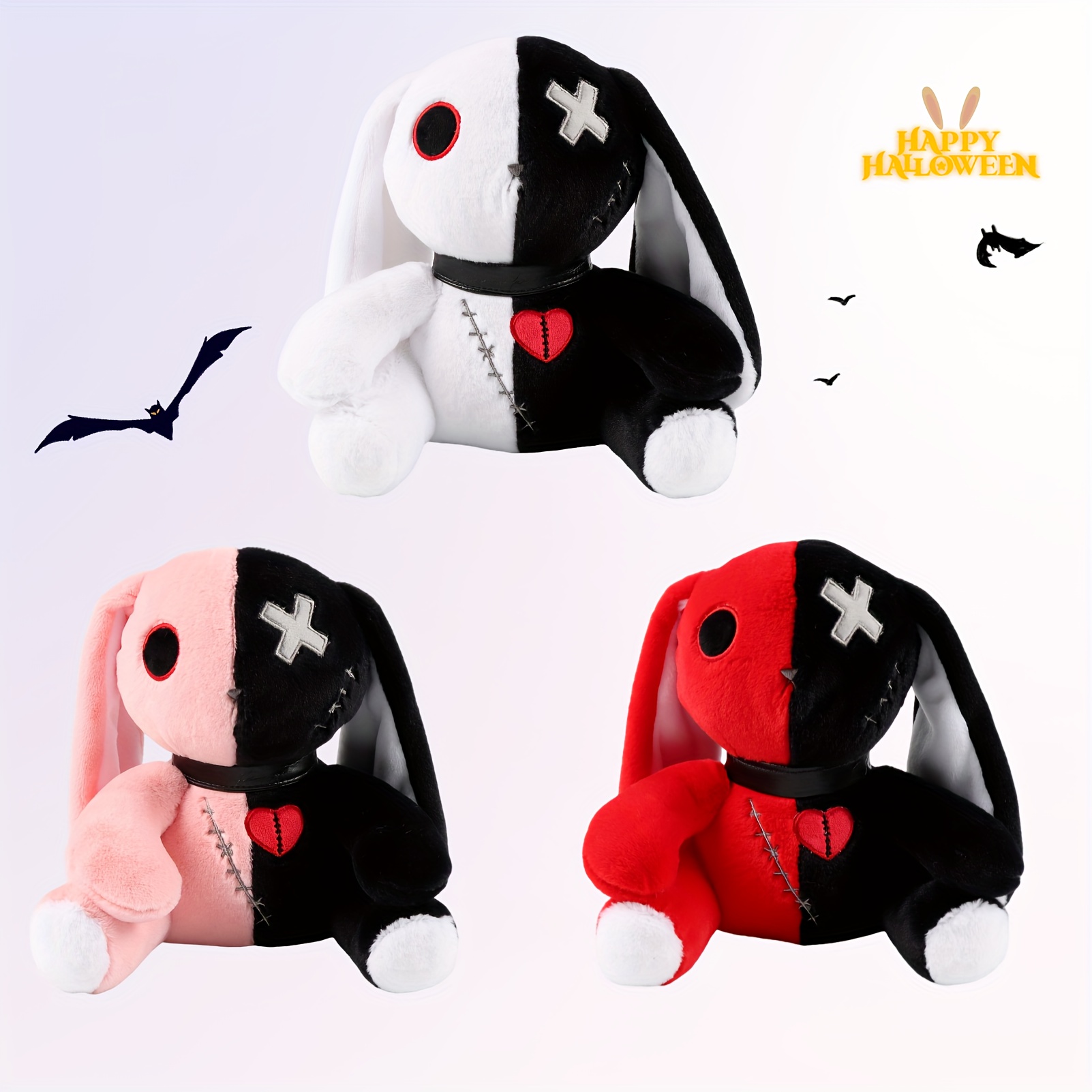  LKMYHY 12 Creepy Goth Bunny Plush - Spooky Stuffed