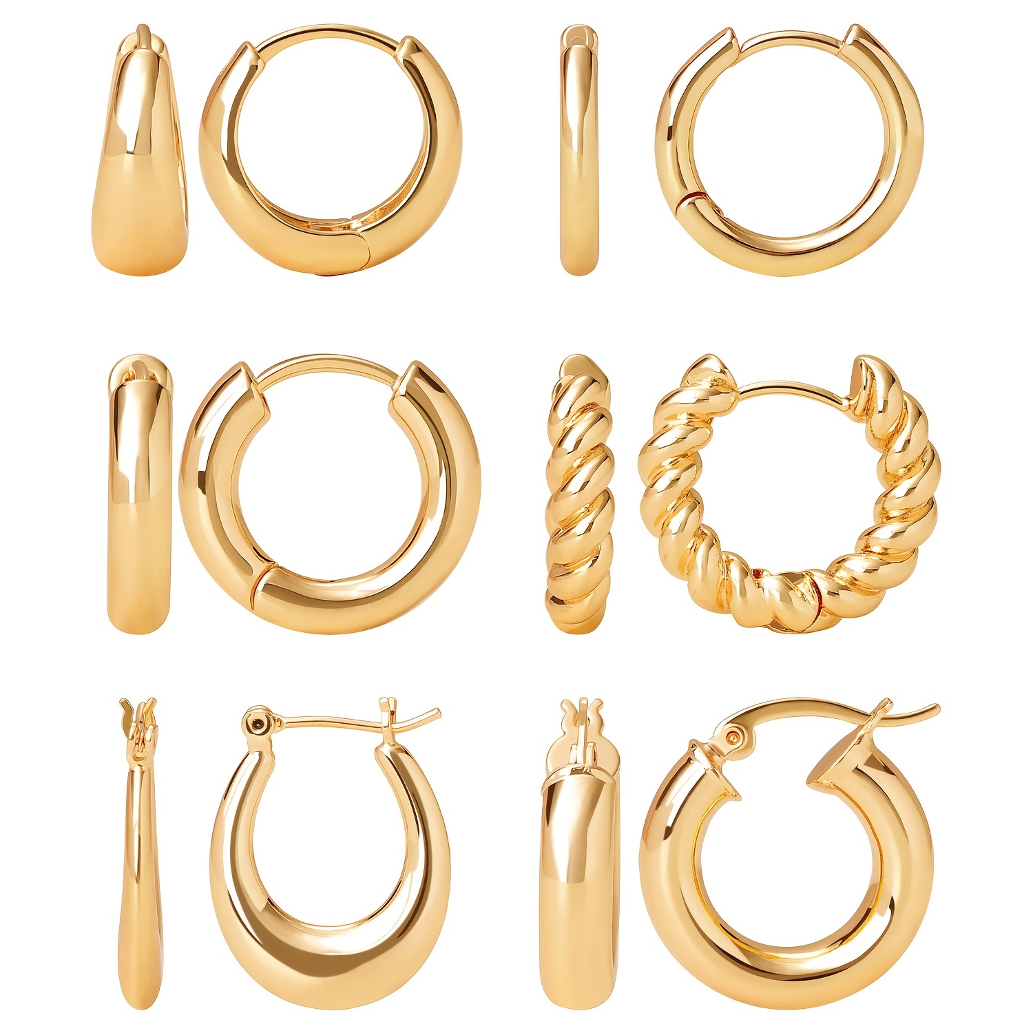 14k Gold Earrings Set - Temu Japan