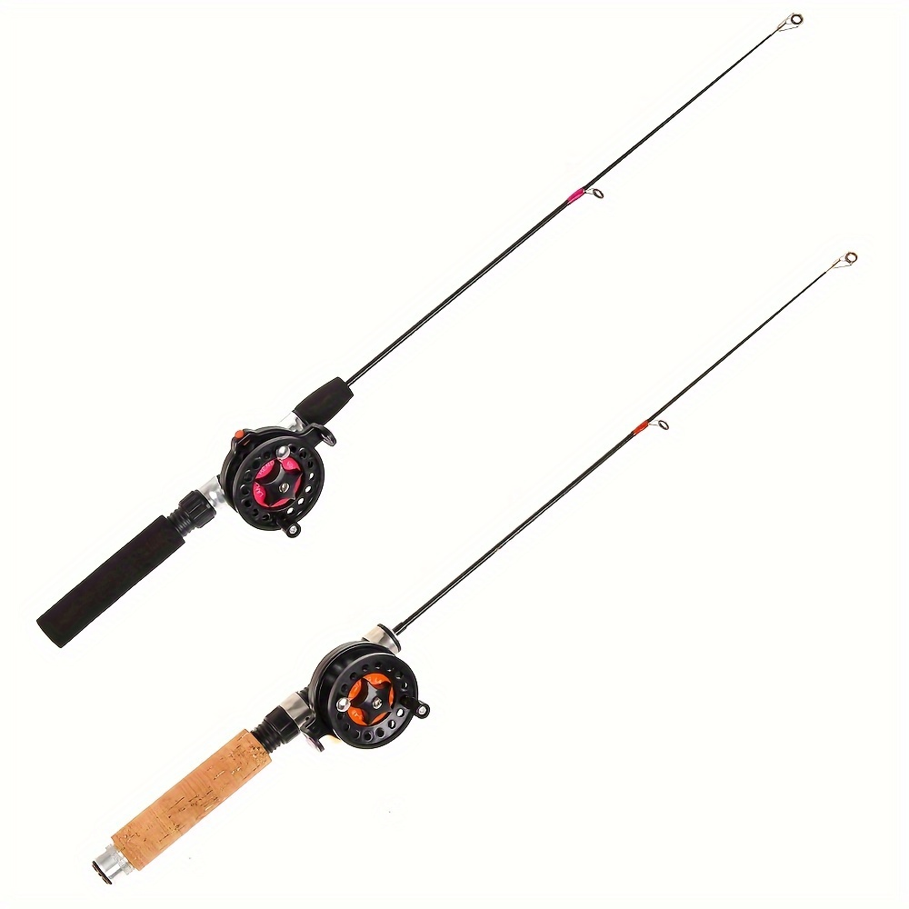 1 Set Ice Fishing Reel & Rod Combo, High Visibility Ice Fishing Pole, 28''  Spinning Ice Fishing Rod