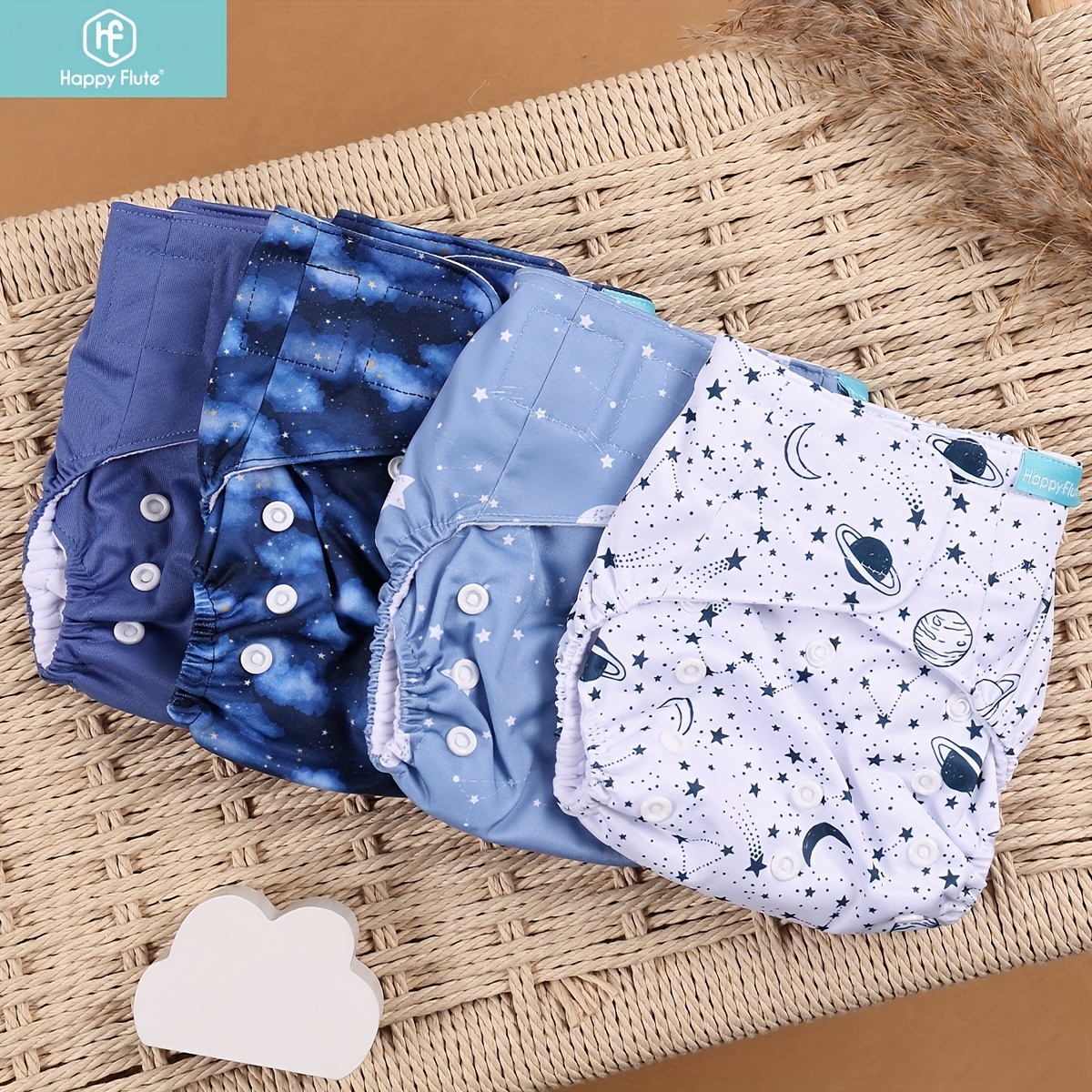 Pañales de tela para recién nacidos, reutilizables, ajustables, lavables,  talla única, pañales de tela para bebés, niñas y niños, 3 paquetes