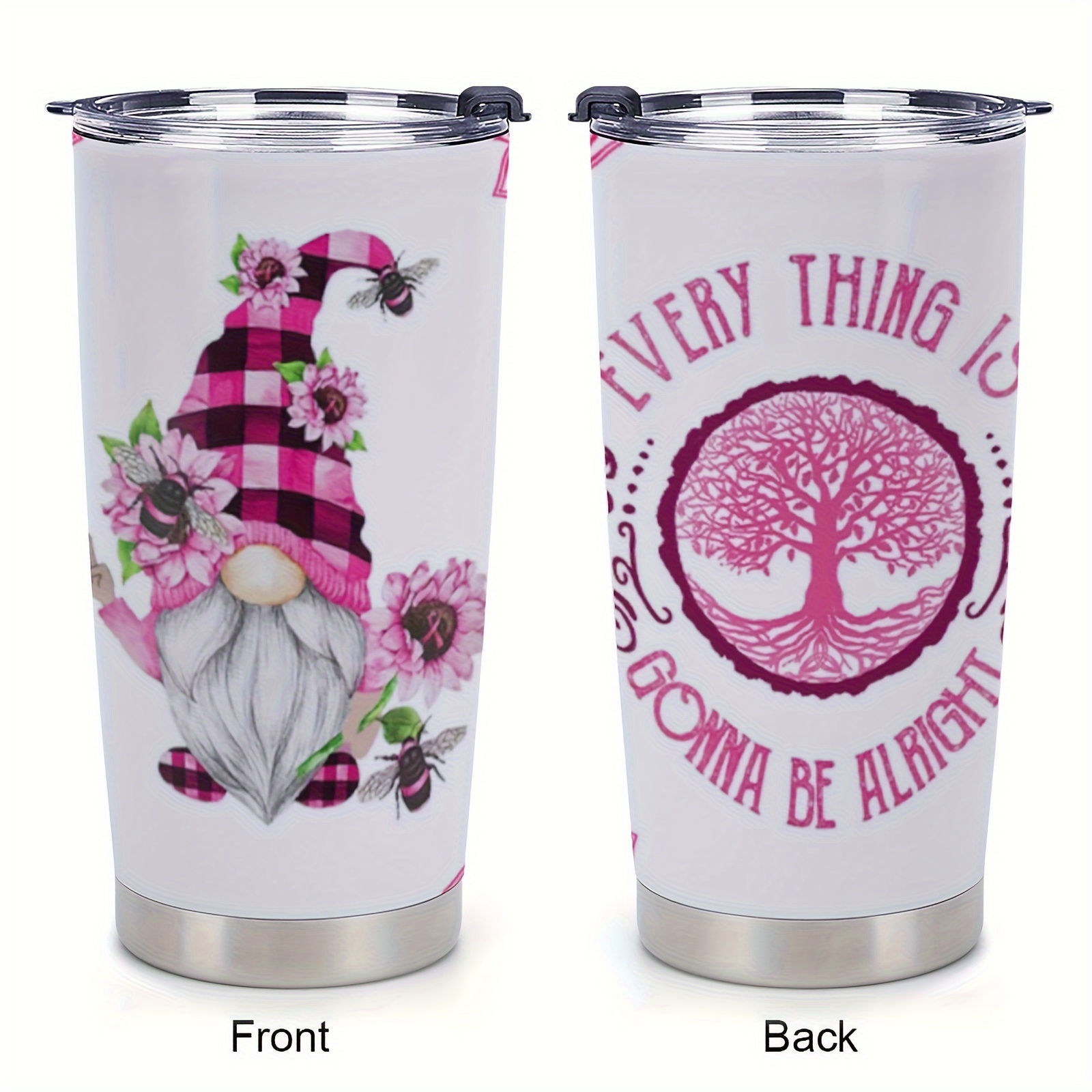 Pink Gnome Hearts Tumbler Cup – Amy's Coffee Mugs
