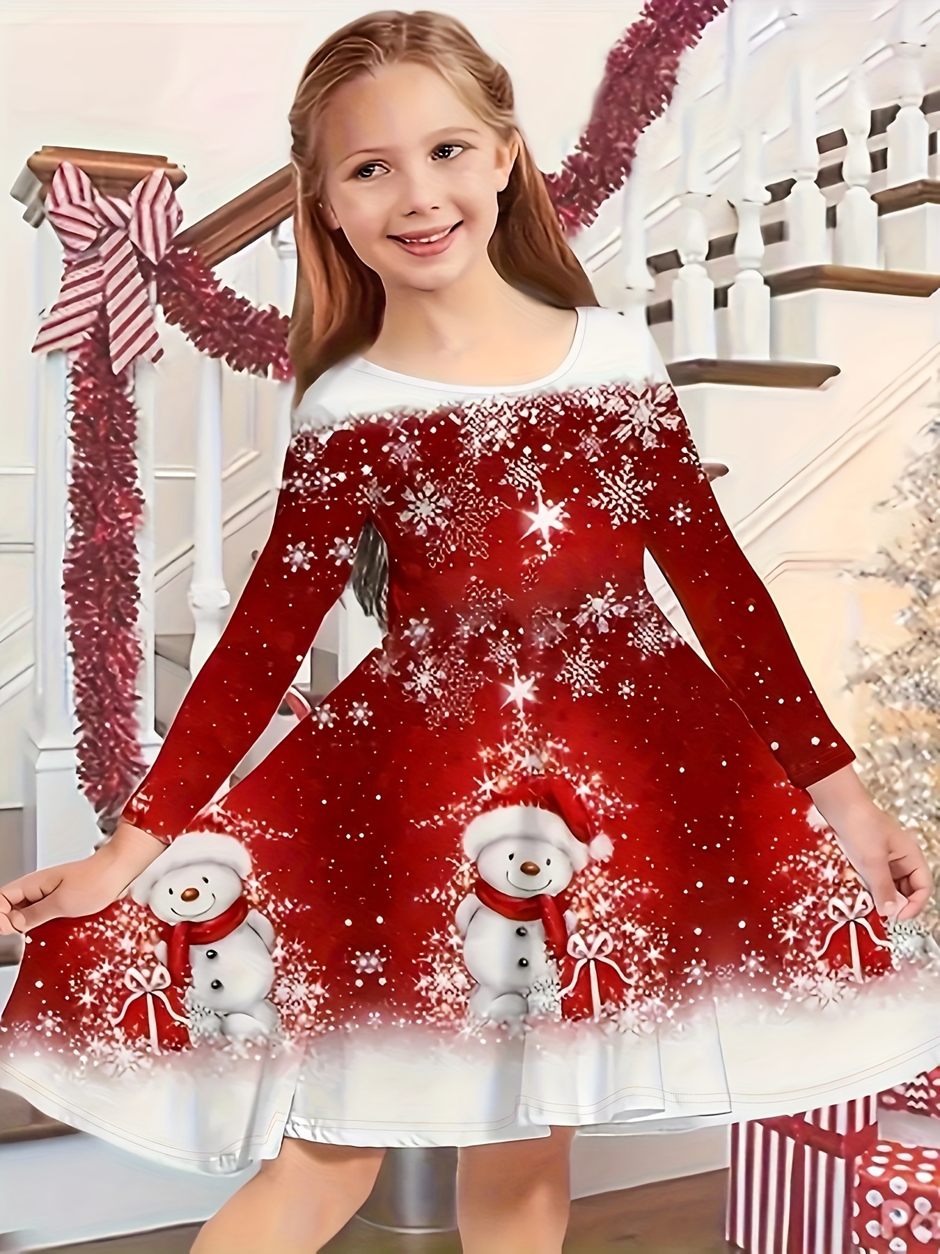 Robe tutu de renne de Noël pour filles, robe de princesse en tulle, robes  de soirée