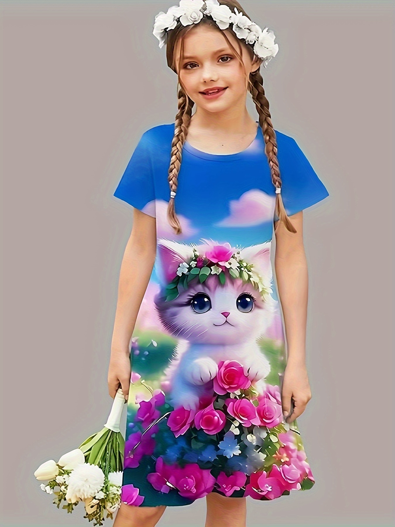 Disfraz de Gatita T-8 Primavera Disfraces TuDi Animalito Kitty Falda Tutú  para Niñas 8 Años