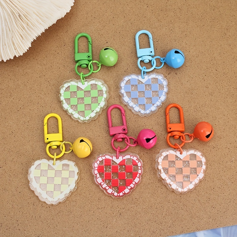 Keychain Love Handmade Keychain Small Exquisite Crystal Cute Bag Pendant Heart-Shaped Pendant Gift Pearl Keychain Hanging Ornament Gift Keyring,Temu