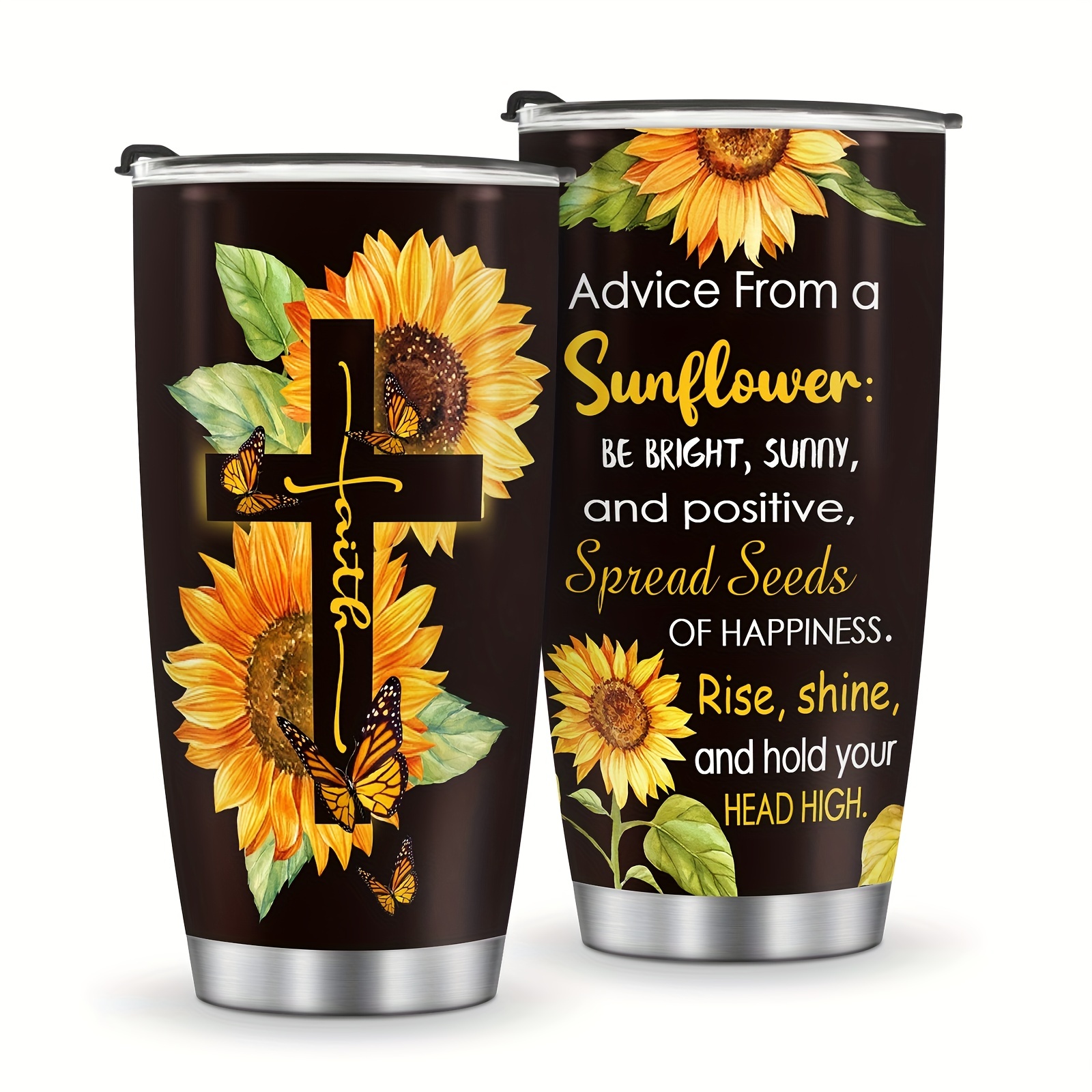 Sakura Train Travel Tumbler 5d Printed Sunflower Travel Cup - Temu