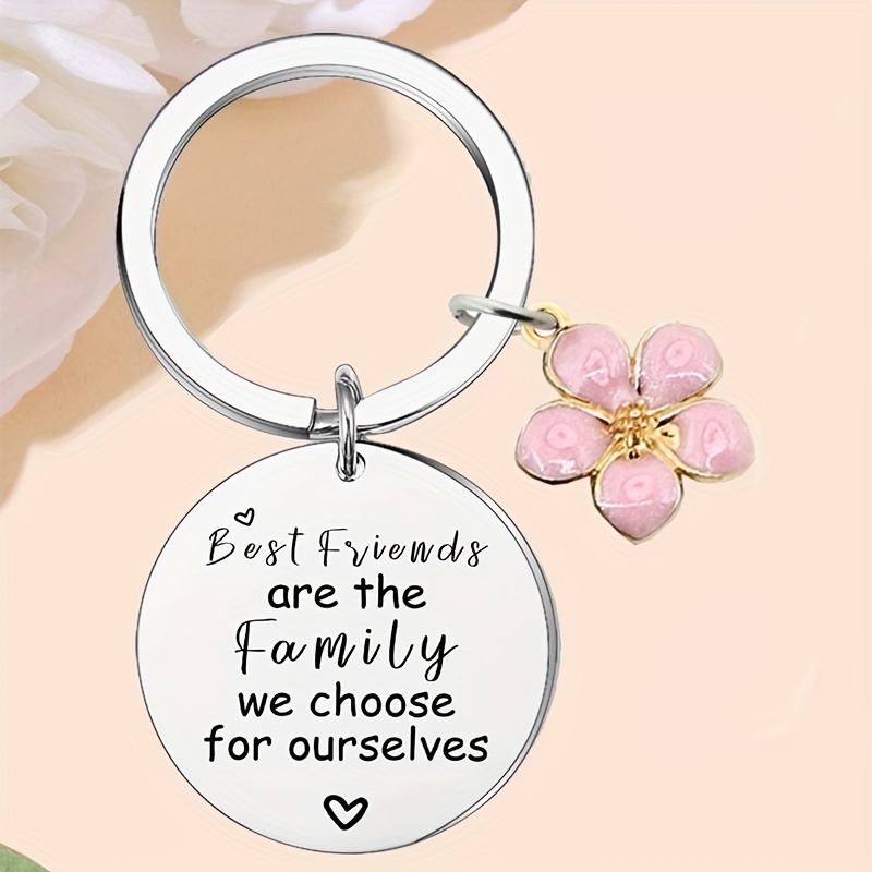 Gold Flower Keychains Yin and Yang Keychain BFF/BEST