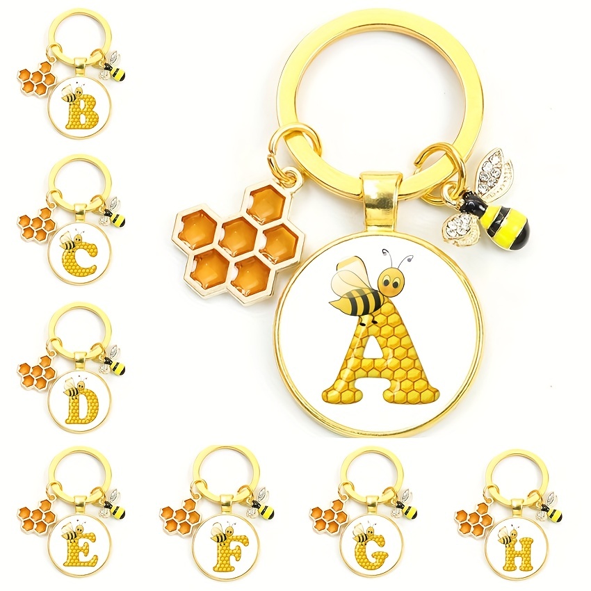 Queen Bee Crown Bumble Bee Keychain Necklace Vintage Bag Key - Temu