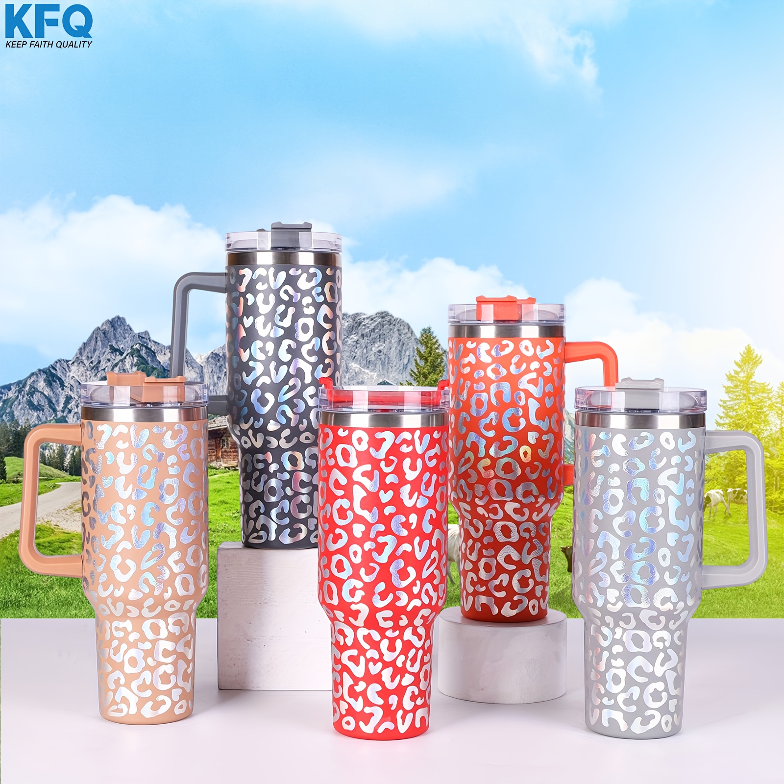 Leopard Pattern Coffee Mugs: Leakproof, Insulated, Portable & Perfect For  Outdoor Sports & Fitness! - Temu