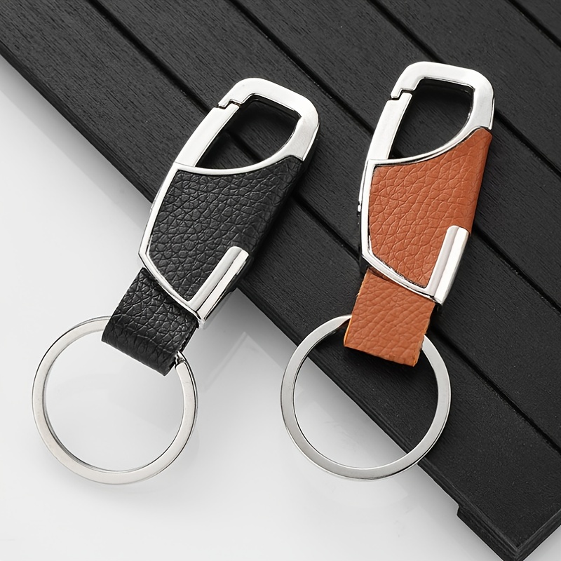 Fashion Suede Keychain Business Leather Key Chain for Car Key Strap Waist  Wallet KeyChain Men Matte Gun Black Metal Keyring Gift