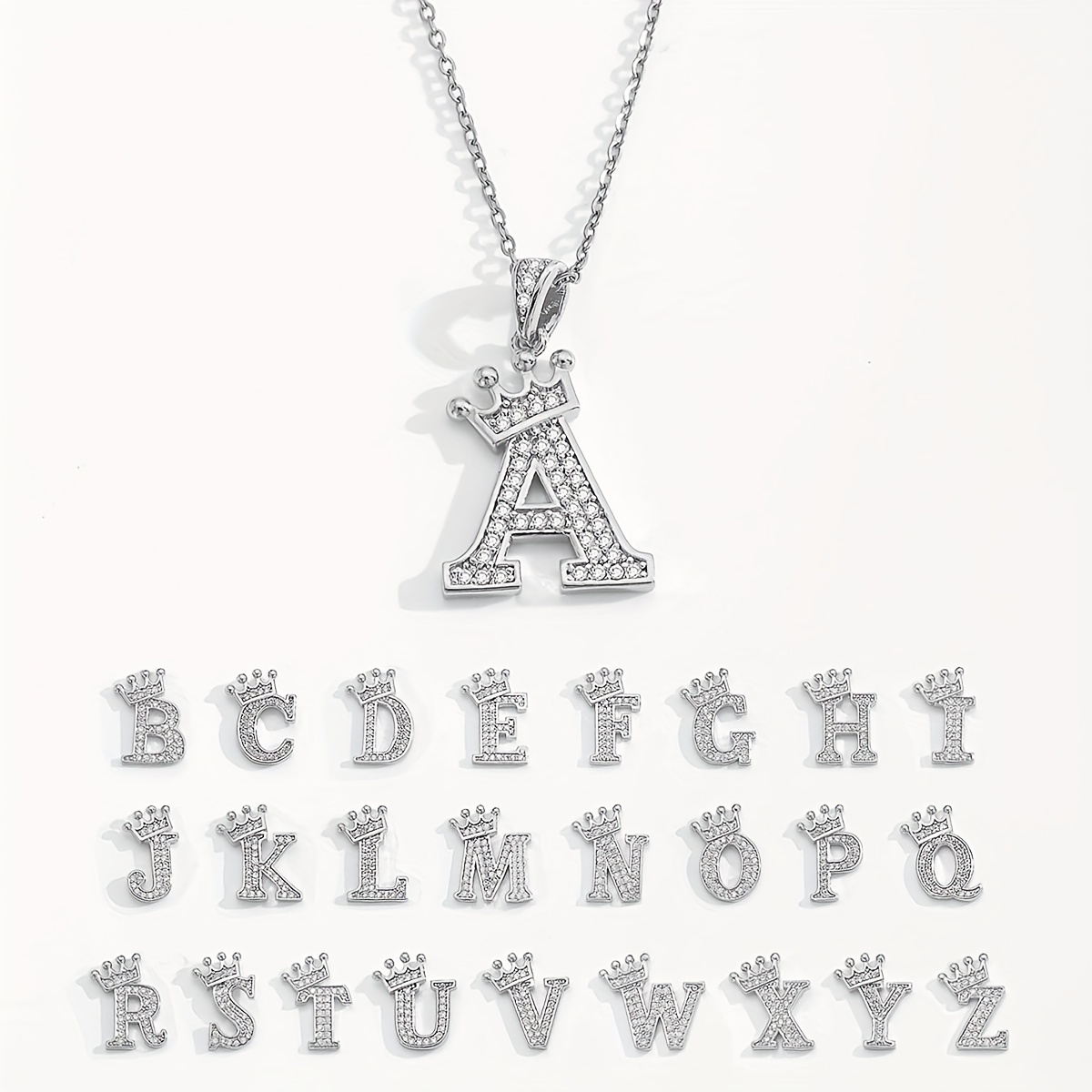 Smooth Rose Gold Plated over Sterling Silver Letter Charms - A-Z Letter  Pendant .