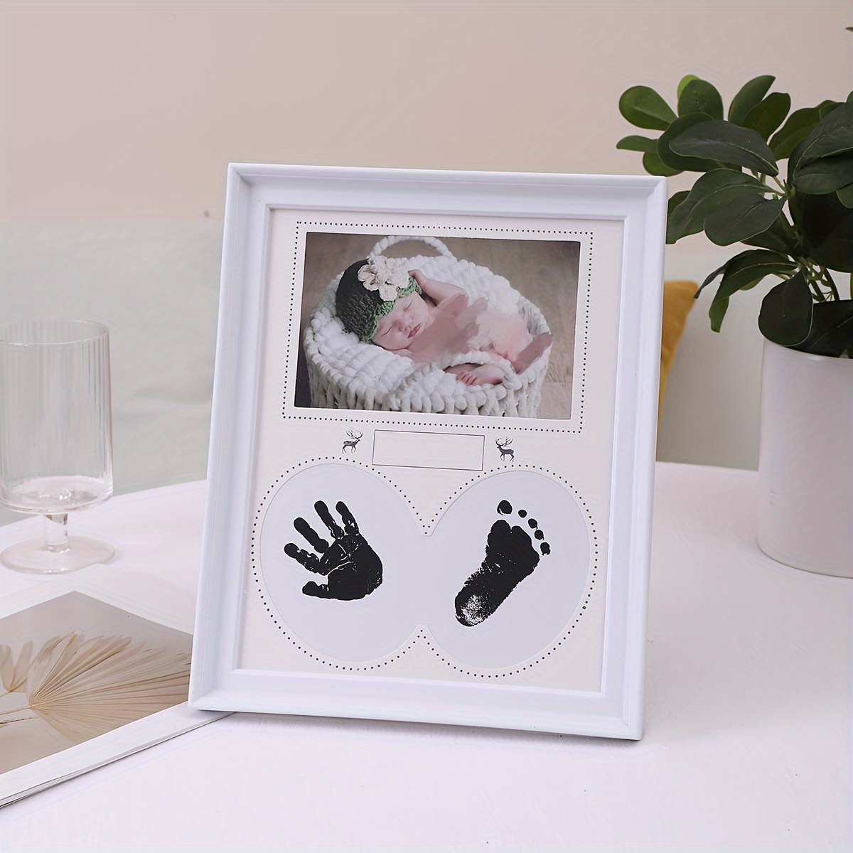 Diy Hand And Footprint Kit For Newborn Baby, Ink Pads Photo Frame