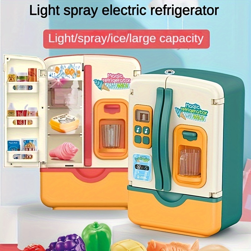 9pcs Blue Miniature Kitchen Appliances Toy Set, Including Double Door  Refrigerator Model. Perfect For Girls' Pretend Play And Indoor Parent-child