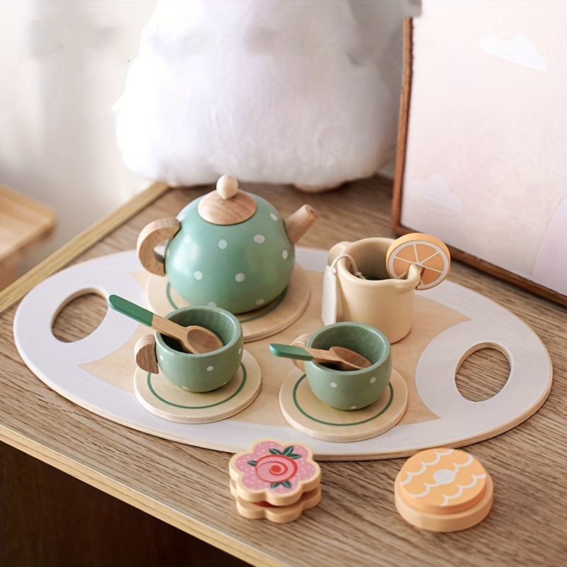 1set Wooden Pretend Toy, Funny Coffee Machine Set Design Pretend Play Toy  For Kids