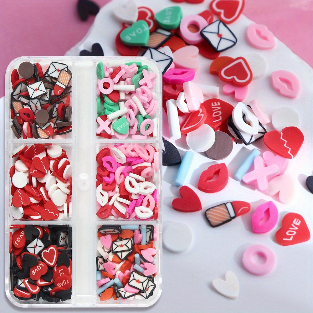 10g Valentines Mixed Polymer Clay Slices Resin Shaker Mold Filler Cute Mini  Lipstick Love Letter Shape DIY Jewelry Crafts Making - AliExpress