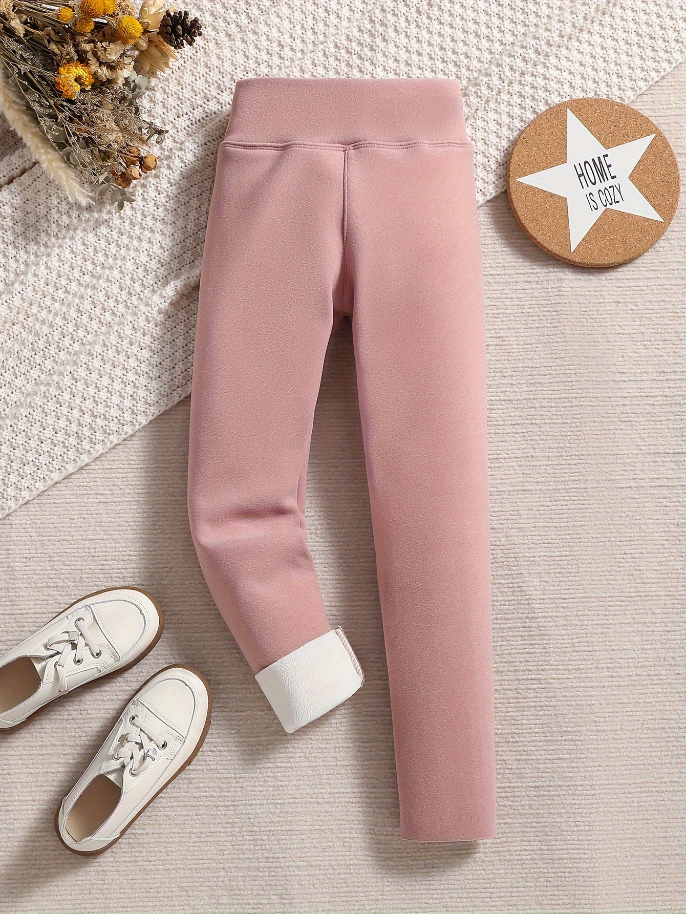 1pcs Thick Fleece Stirrup Leggings Girls Comfy Leggings Fall Winter  Christmas Gift