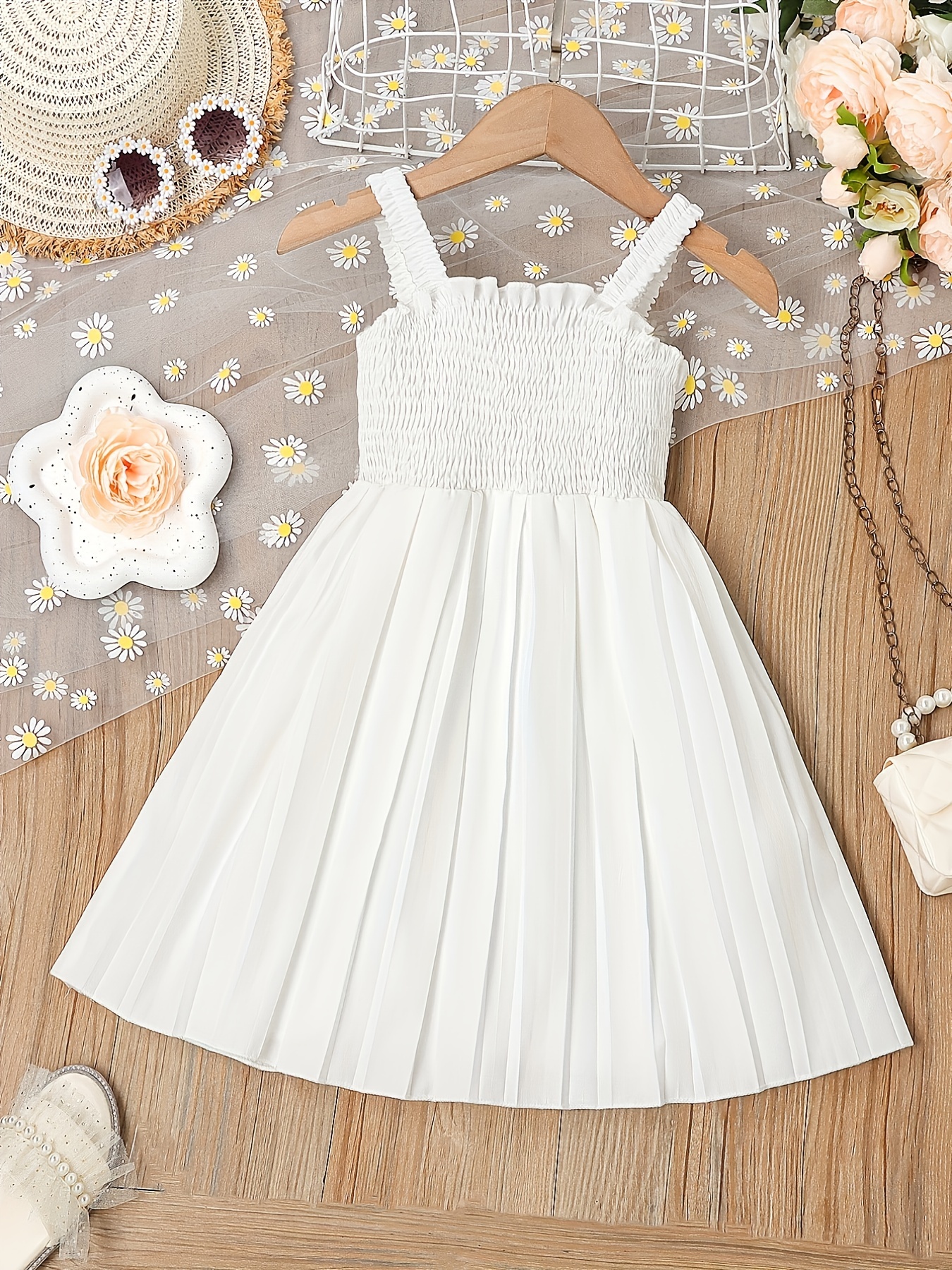 Vestido Blanco De Niña - Temu