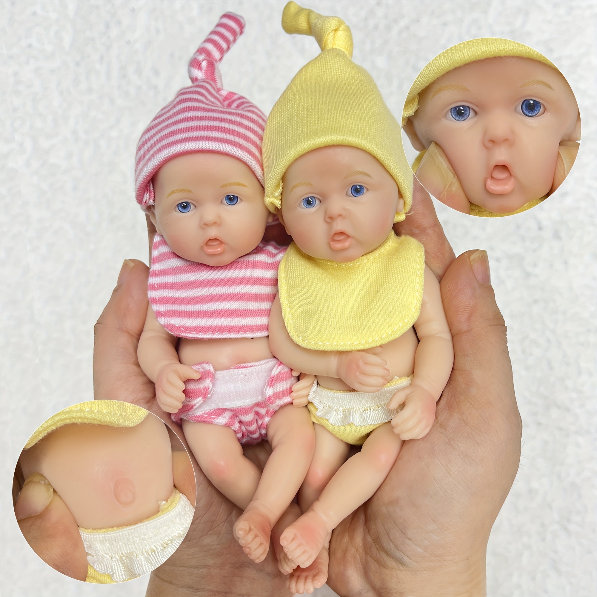 28cm Soft Full Body Solid Silicone Reborn Dolls Handmade Painted