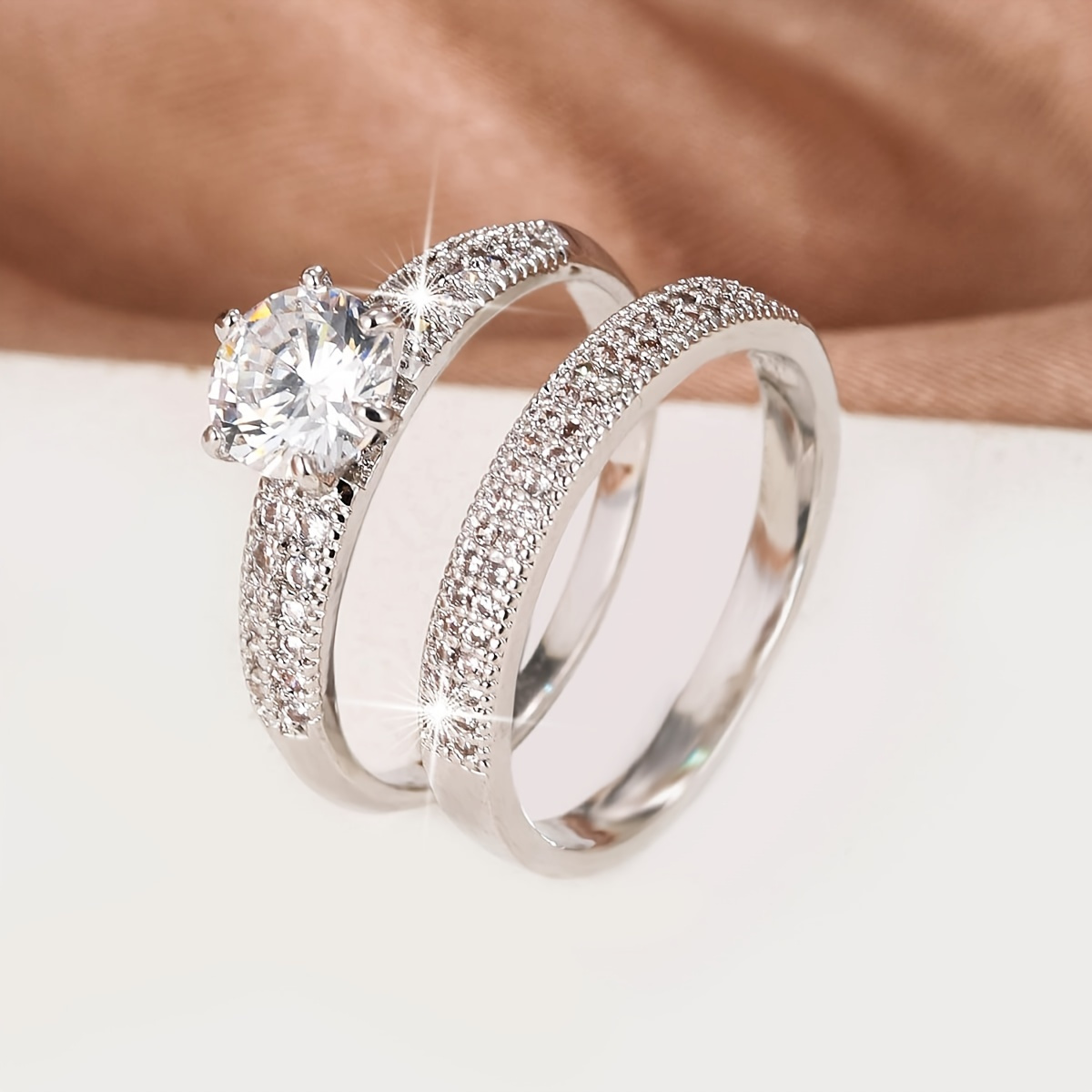 Wedding Ring Set - Free Returns Within 90 Days - Temu Poland