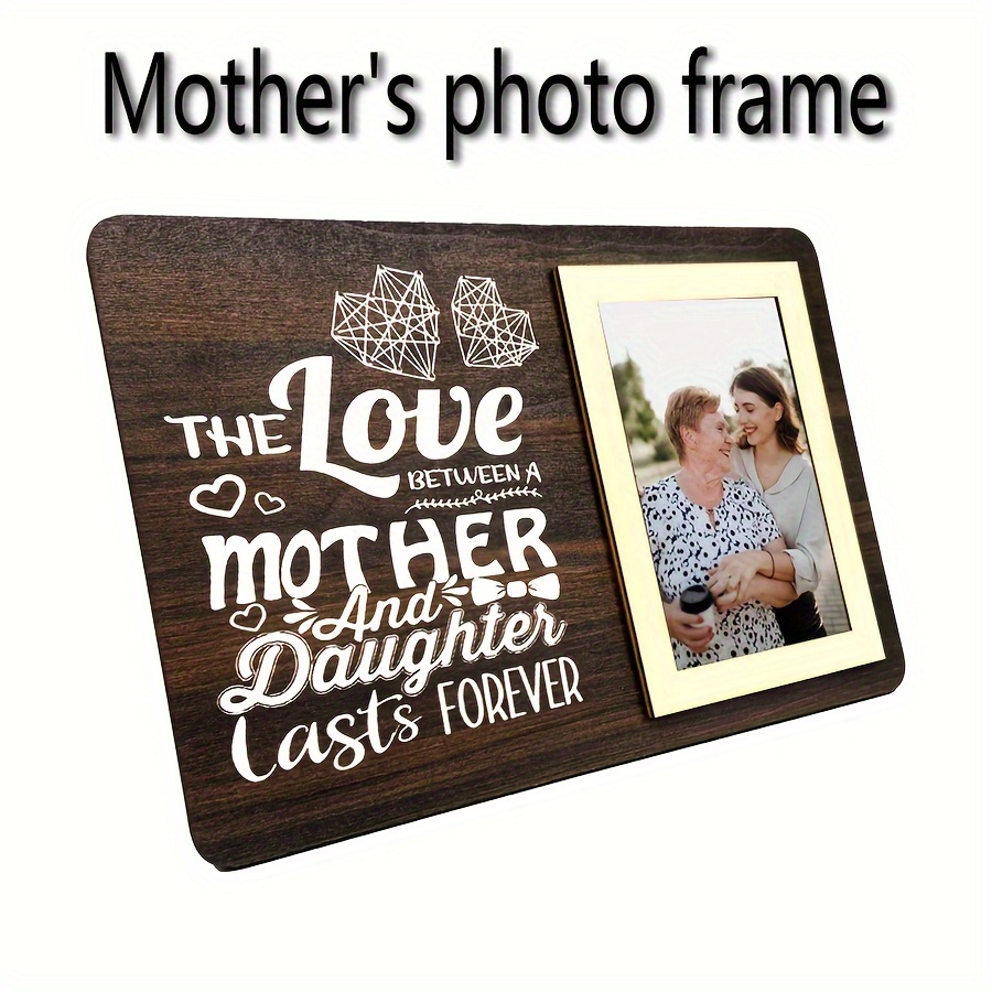 Marco de fotos personalizado para regalos de mamá de hija e hijo, 4 x 6, 5  x 7, 8 x 10, Mom I Love You, marco de fotos personalizado de madera de