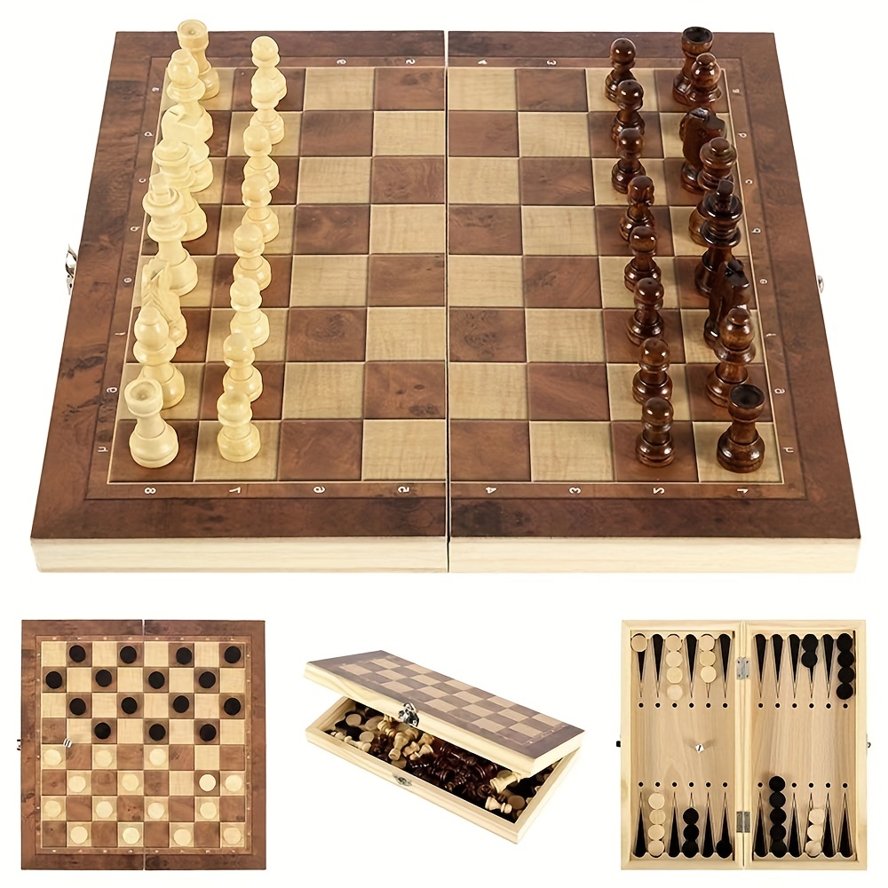 AMEROUS 15 Inches Magnetic Wooden Chess Set - 2 Extra Queens - Folding  Board - Pieces Storage Slots, Handmade Portable Travel Chess Game -  Beginner