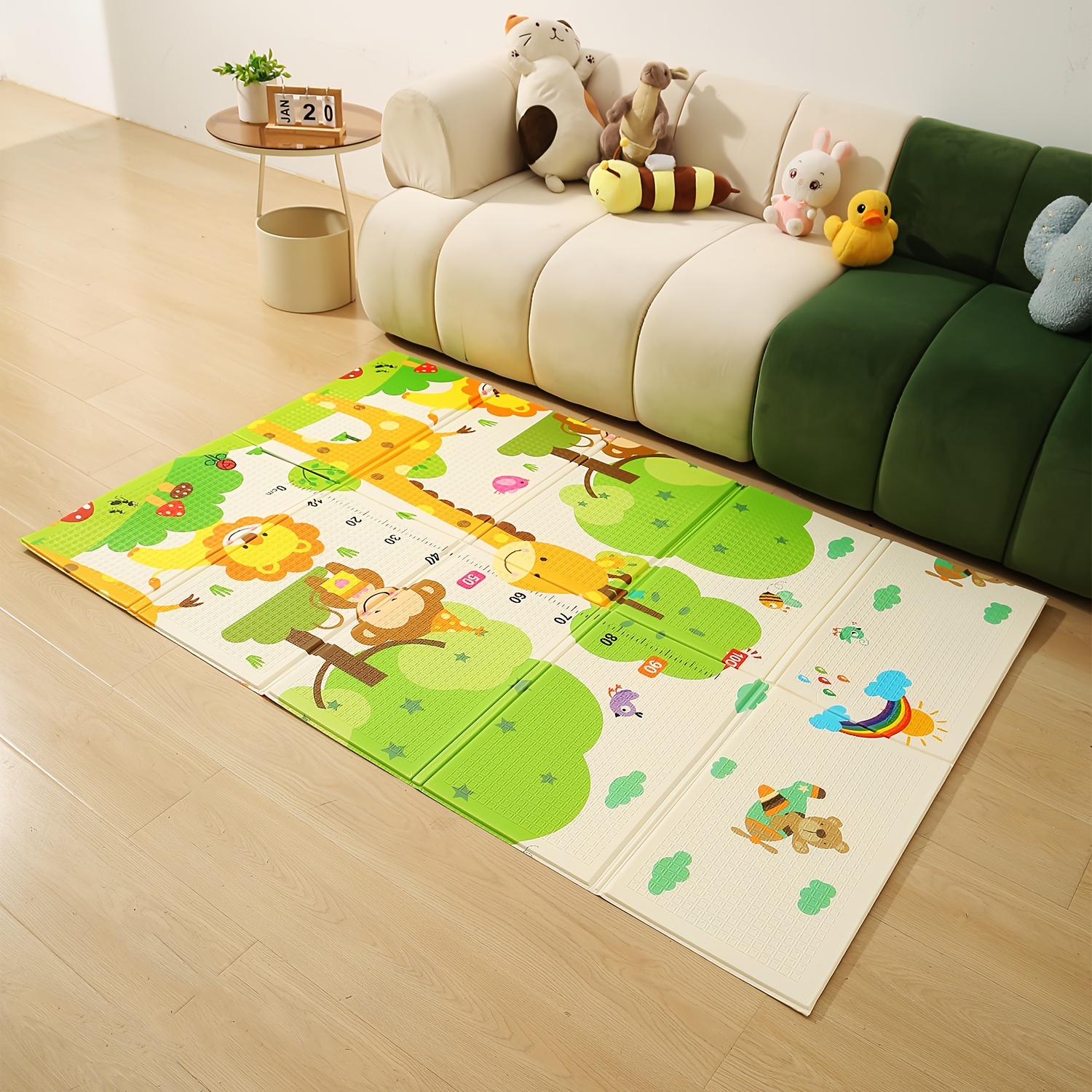  TEALP Alfombra de juego de algodón para bebé, alfombra suave  para gatear, alfombras desmontables, lavables, manta de juego para el suelo,  alfombra redonda para niños, decoración de habitación para : Bebés